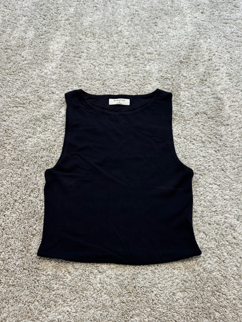 Babaton Contour Black Sleeveless Rib Tank Top